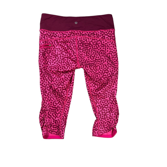 Lululemon Run: Top Speed Crop Size 8 Ace Spot Jewelled Magenta Purple Leggings - Picture 5 of 9